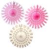 6-Piece Tissue Paper Snowflake Decorations, 15-22 Inch, Pink Mix view 3