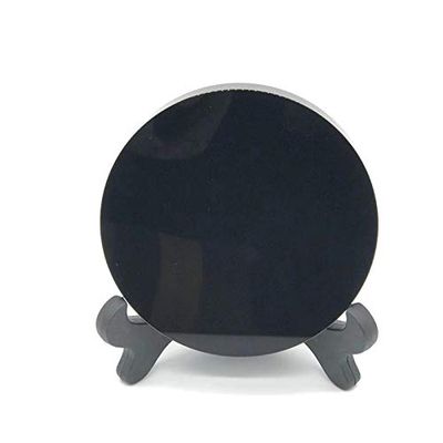 1pc 120mm Natural Black Obsidian Quartz fengshui Bright Mirror Circle Disk Crystal Plate for Reiki Healing
