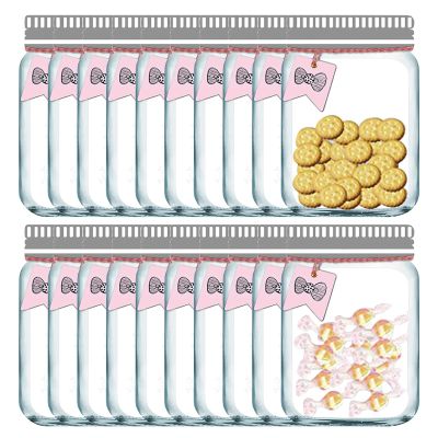 Enkrio 20 Pcs Mason Jar Bags Cute Reusable Food Storage Zipper Bags Leak-Proof Airtight Sealed for Kitchen Travel Camping