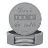 Thipoten Funny Coasters, 6 Pcs Leather Coasters with Holder, Perfect Housewarming Hostess Gifts, Protect Furniture from Water Marks Scratch and Damage(6Pcs, Grey) view 1