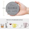Thipoten Funny Coasters, 6 Pcs Leather Coasters with Holder, Perfect Housewarming Hostess Gifts, Protect Furniture from Water Marks Scratch and Damage(6Pcs, Grey) view 2
