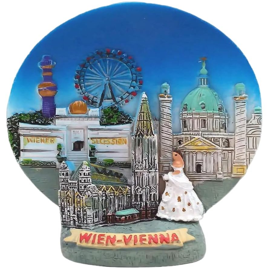 3D Vienna Austria Fridge Magnet Travel Souvenir Gift Home Kitchen Decoration Magnetic Sticker, Vienna Austria Refrigerator Magnet Collection