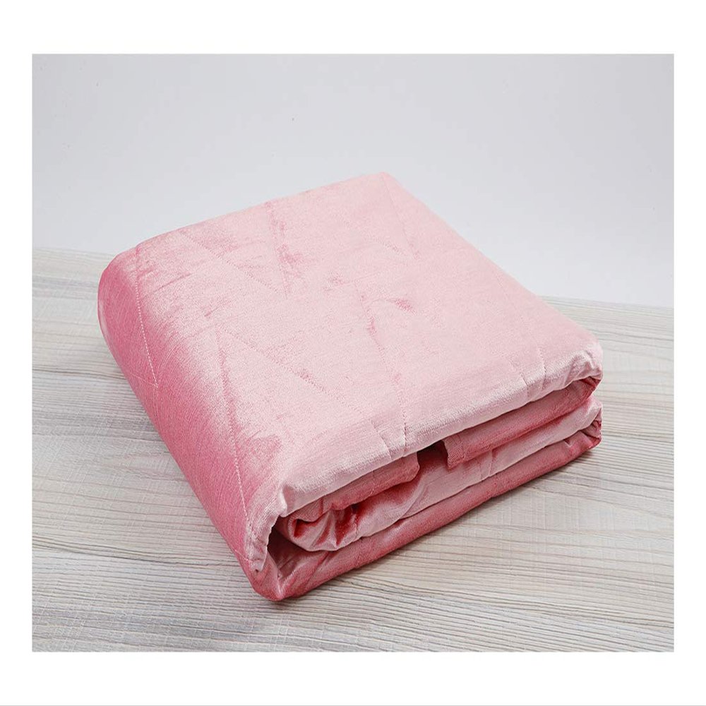 Aitliving Cotton Velvet Blanket Throw Luster Rose Pink 55x60 Natural Viscose Cotton Throw Triangle Geometry Quilted Twin Size Blanket for Kid Girl Adult, 2.20lb Weight for Bedding 140x152cm