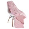 Aitliving Cotton Velvet Blanket Throw Luster Rose Pink 55x60 Natural Viscose Cotton Throw Triangle Geometry Quilted Twin Size Blanket for Kid Girl Adult, 2.20lb Weight for Bedding 140x152cm view 2