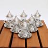 Alisveristime (Set of 6 Handmade Turkish Tea Water Zamzam Serving Set Glasses Saucer and Spoon (Silver) view 3
