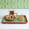 Alisveristime (Set of 6 Handmade Turkish Tea Water Zamzam Serving Set Glasses Saucer and Spoon (Gold) view 4