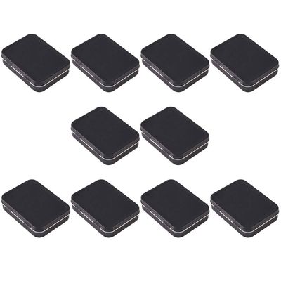 EXCEART 20pcs Portable Storage Box Mini Tins for Crafts Jewelry and Travel Black Empty Containers for Easy Organization and Storage