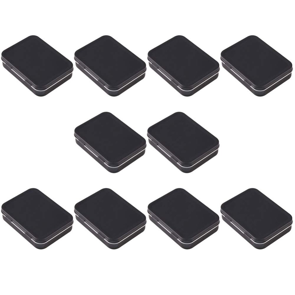 EXCEART 20pcs Portable Storage Box Mini Tins for Crafts Jewelry and Travel Black Empty Containers for Easy Organization and Storage