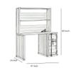 Benjara Metal Base Desk and Hutch with Slated Pattern and Storage Compartment, White view 3