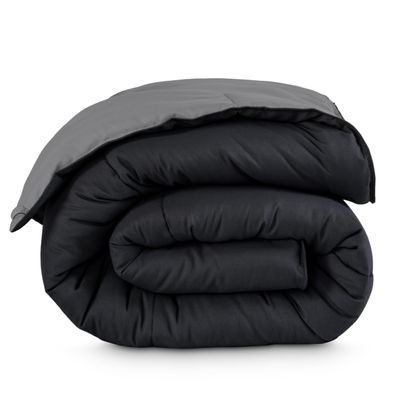 Bare Home Oversized King Comforter - Reversible Colors - Goose Down Alternative - Ultra-Soft - Premium 1800 Series - All Season Warmth - Bedding Comforter (Oversized King, Black/Grey)