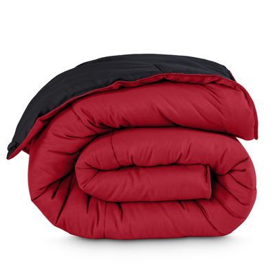 Bare Home Oversized King Comforter - Reversible Colors - Goose Down Alternative - Ultra-Soft - Premium 1800 Series - All Season Warmth - Bedding Comforter (Oversized King, Black/Red)