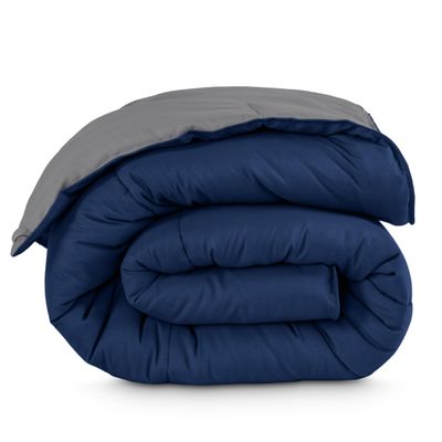 Bare Home Oversized King Comforter - Reversible Colors - Goose Down Alternative - Ultra-Soft - Premium 1800 Series - All Season Warmth - Bedding Comforter (Oversized King, Dark Blue/Grey)