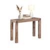 Alaterre Furniture Woodstock 40-Inch Console Table  Modern Farmhouse Entryway Table with Solid Acacia Wood Legs and Bronze Metal Corner Inset  Accent Table for Hallway or Living Room (Driftwood) view 1