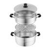 430 Stainless Steel Steamer/Soup Pot 2-layer Household With Steamer 26cm Thickened Suitable for Gas Stove/Induction Cooker Suitable for 1-3 People view 1