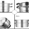 430 Stainless Steel Steamer/Soup Pot 2-layer Household With Steamer 26cm Thickened Suitable for Gas Stove/Induction Cooker Suitable for 1-3 People view 3