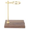 Fdit Brass Pour Over Coffee Dripper Stand with Wood Base, Adjustable Height, 360-Degree Rotation, Manual Brewing, 8.8x6.3x10.8 Inch view 1