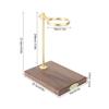 Fdit Brass Pour Over Coffee Dripper Stand with Wood Base, Adjustable Height, 360-Degree Rotation, Manual Brewing, 8.8x6.3x10.8 Inch view 2
