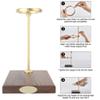 Fdit Brass Pour Over Coffee Dripper Stand with Wood Base, Adjustable Height, 360-Degree Rotation, Manual Brewing, 8.8x6.3x10.8 Inch view 4
