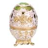 Fdit Automatic Press Toothpick Holder Box Dispenser 3D Carved Egg -shaped Organizer European Style Decoration for Home Kitchen Hotel (Gold+White)(Gold+White) view 1