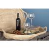 2-Piece Round Seagrass Tray Set Brown Bohemian Eclectic Natural Fiber view 1