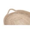 2-Piece Round Seagrass Tray Set Brown Bohemian Eclectic Natural Fiber view 3