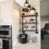 DR.IRON Industrial Pipe Shelves Wall Shelving Rustic Wood Shelf Storage Shelves 3 Tiers Wall Mount Pipe Design DIY Shelf Retro Wall Shelving (Black, 24" L) view 3