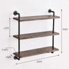 DR.IRON Industrial Pipe Shelving 3 Tiers Wall Mount, Rustic Storage Shelves, Retro Bathroom Shelving (Black, 32" L) view 2