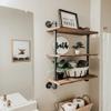 DR.IRON Industrial Pipe Shelving 3 Tiers Wall Mount, Rustic Storage Shelves, Retro Bathroom Shelving (Black, 32" L) view 3