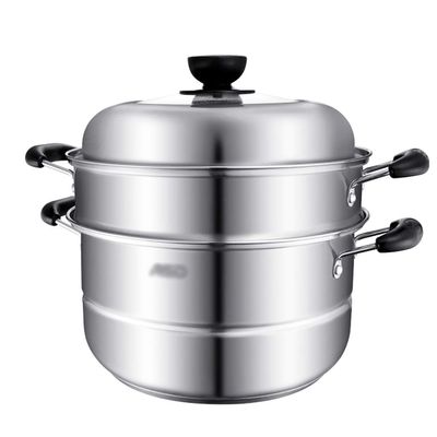 430 Stainless Steel Steamer/Soup Pot 3-layer Household With Steamer 26cm Thickened Suitable for Gas Stove/Induction Cooker Suitable for 4-6 People