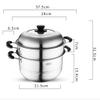 430 Stainless Steel Steamer/Soup Pot 3-layer Household With Steamer 26cm Thickened Suitable for Gas Stove/Induction Cooker Suitable for 4-6 People view 2