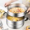430 Stainless Steel Steamer/Soup Pot 3-layer Household With Steamer 26cm Thickened Suitable for Gas Stove/Induction Cooker Suitable for 4-6 People view 4
