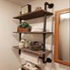 DR.IRON Industrial Pipe Shelving Rustic Bathroom Shelves with Towel Bar, 24" Pipe Shelf Wall Mounted, Farmhouse Bathroom Shelf Storage (3 tier-24) view 1