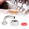 Tap Faucet Accessories, Connector Kit for Beer Line with Elbow Tailpiece, Beer Keg Coupler Fitting with Sealing Gasket, Hex Nut, Beer Keg Coupler Accessories Kit for Home Beer Brewing view 2