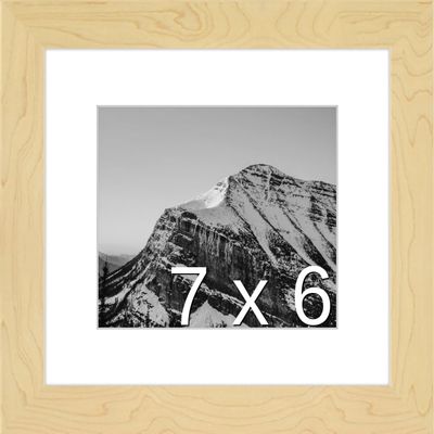 Frame It Easy 7 x 6 Sand Natural WoodFrame (Dayton) with Matting