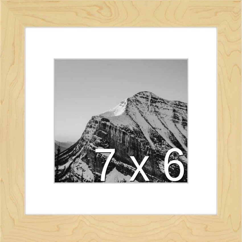 Frame It Easy 7 x 6 Sand Natural WoodFrame (Dayton) with Matting