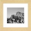 Frame It Easy 7 x 6 Sand Natural WoodFrame (Dayton) with Matting view 1