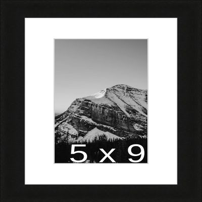 Frame It Easy 5 x 9 Black Natural WoodFrame (Dayton) with Matting