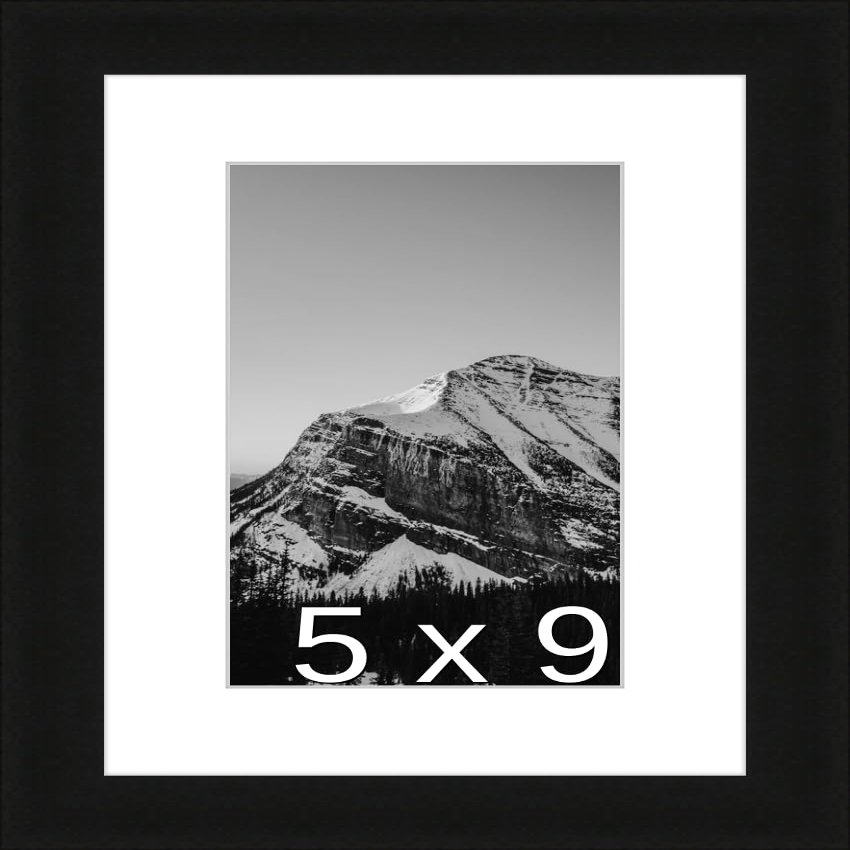 Frame It Easy 5 x 9 Black Natural WoodFrame (Dayton) with Matting