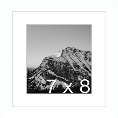 Frame It Easy 7 x 8 White Natural WoodFrame (Dayton) with Matting