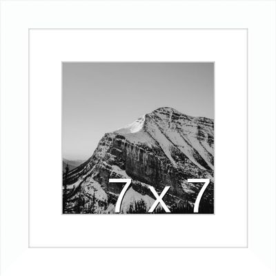 Frame It Easy 7 x 7 White Natural WoodFrame (Dayton) with Matting