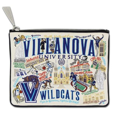 Catstudio Collegiate Zipper Pouch, Villanova University Travel Toiletry Bag, Ideal Gift for Alumni, Makeup Bag, Dog Treat Pouch, or Travel Purse