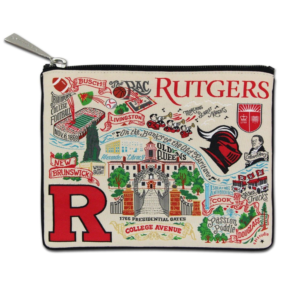 Catstudio Collegiate Zipper Pouch, Rutgers University Travel Toiletry Bag, Ideal Gift for Alumni, Makeup Bag, Dog Treat Pouch, or Travel Purse