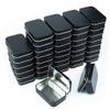 Aybloom Metal Rectangular Empty Hinged Tins - Black Mini Portable Box Containers Small Storage Kit & Home Organizer for Storage Drawing Pin Candies Jewelry Crafts(Black, 40 Pack) view 1
