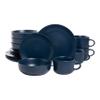 10 Strawberry Street Wazee Matte Coupe Dinnerware Set, 16 pc, Midnight Blue view 1