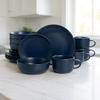 10 Strawberry Street Wazee Matte Coupe Dinnerware Set, 16 pc, Midnight Blue view 2