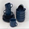 10 Strawberry Street Wazee Matte Coupe Dinnerware Set, 16 pc, Midnight Blue view 4