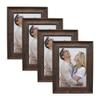 Alkerman 5x7 Picture Frames Rustic Distressed Brown Wood Pattern High Definition Glass for Table Top Display and Wall Mounting Photo FramePack of 4 view 1