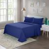 Comfort Bed Store 800 Series Organic Cotton 4PC Sheet Set (1 Flat Sheet, 1 Fitted Sheet, 2 Pillowcases) Fitted with 27 inches Deep Pocket Elegant Reliable, Super Soft, Oxford Blue, Emperor view 2