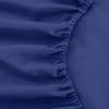 Comfort Bed Store 800 Series Organic Cotton 4PC Sheet Set (1 Flat Sheet, 1 Fitted Sheet, 2 Pillowcases) Fitted with 27 inches Deep Pocket Elegant Reliable, Super Soft, Oxford Blue, Emperor view 3