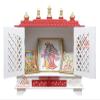 Homecrafts Handpainted Wooden Home Temple/ Mandir/ God Stand/ Pooja Stand/ Home Mandap/ Mandapam with Doors and Medium Size (Color-White-Red) (in Side Partition Shelf) Medium Size- 20x11x24 Inch view 4